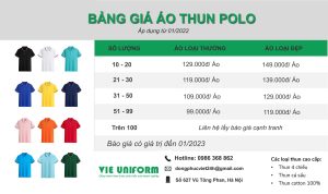 Bảng báo giá đồng phục áo thun polo